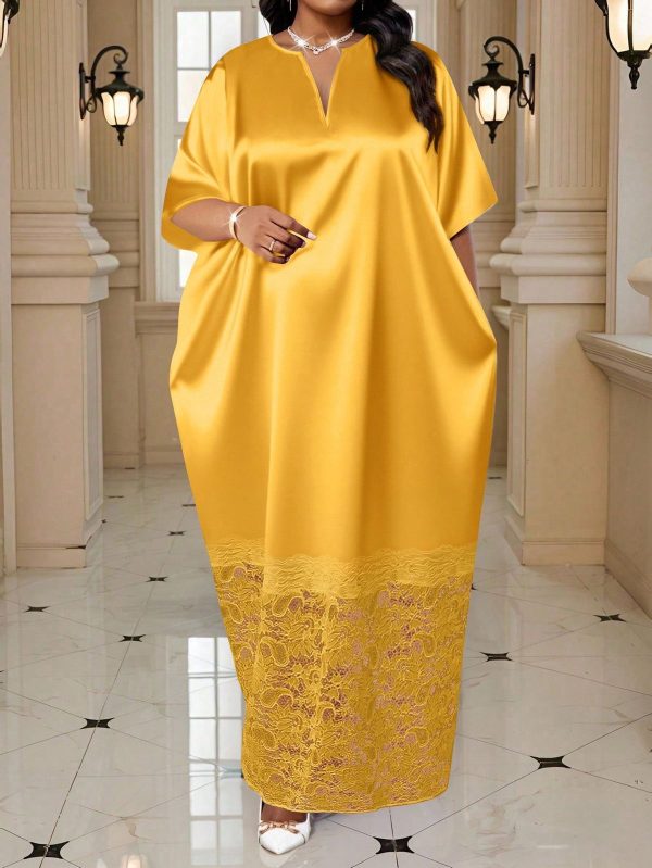 Gold Woven V Neck Ball Gown